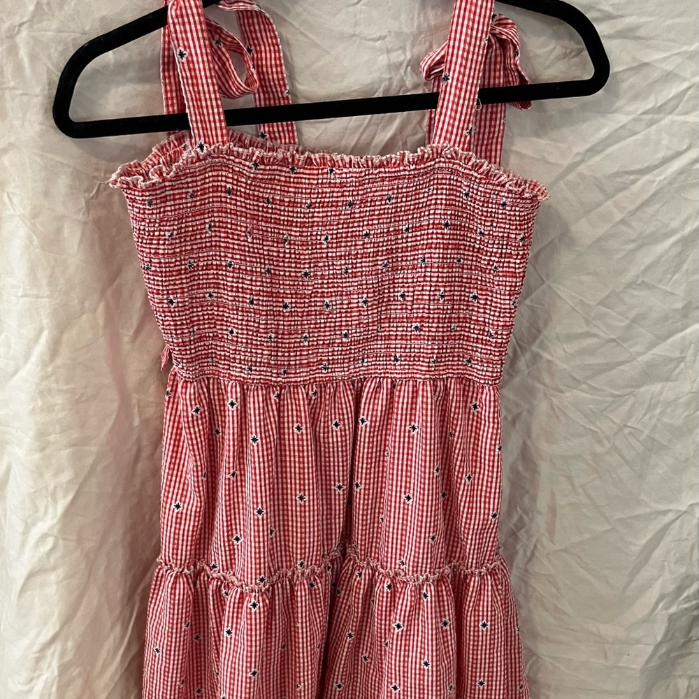 Women’s HYFVE Red and White Smocked Dress.  Perfect for 4th of July.